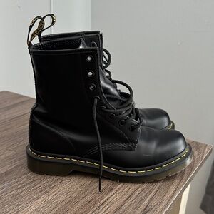 Dr. Martens Black Leather Combat Boots